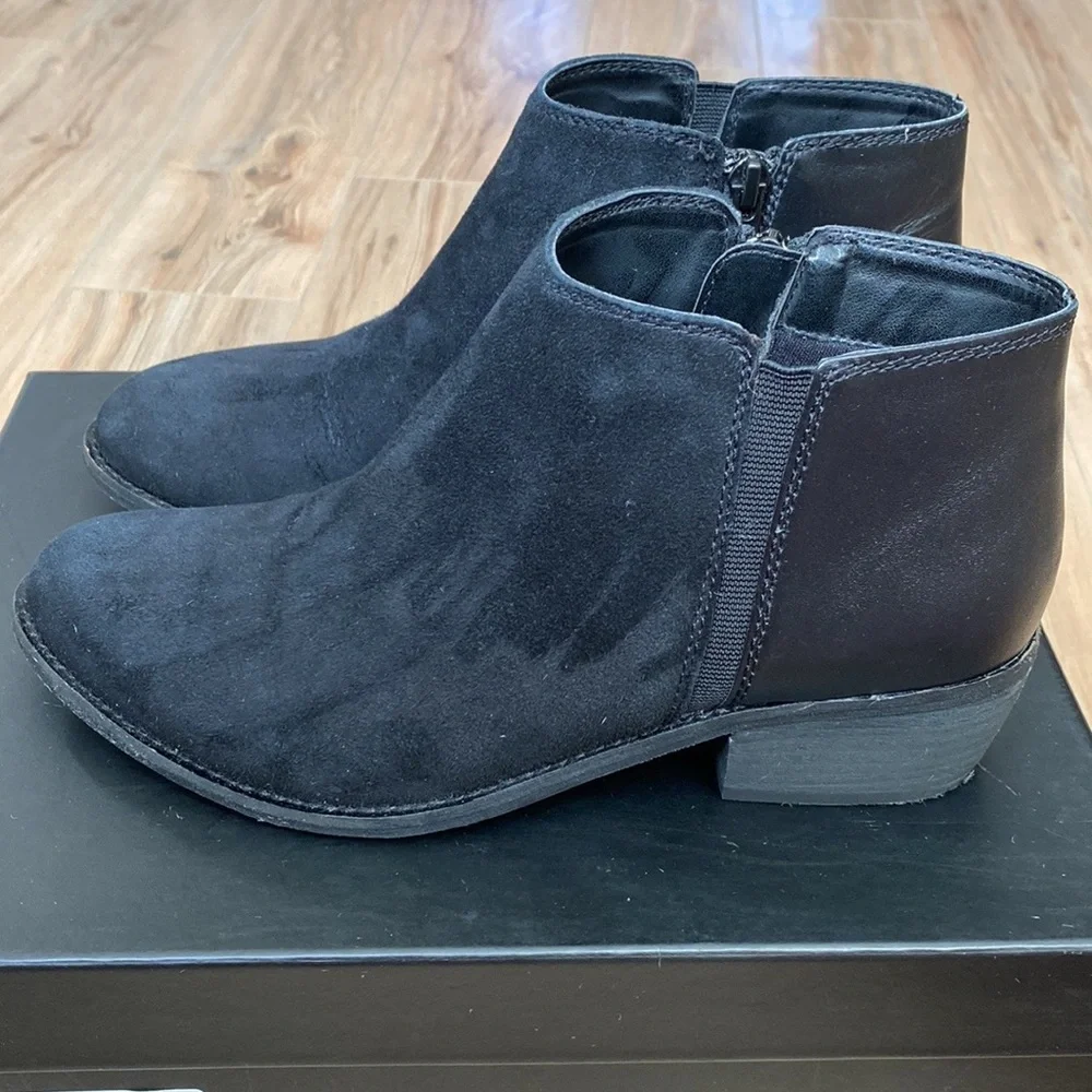 Dune London Penelope Black Suede/Leather Low Ankle Boot- Size 6M/ 37 - Picture 8 of 16